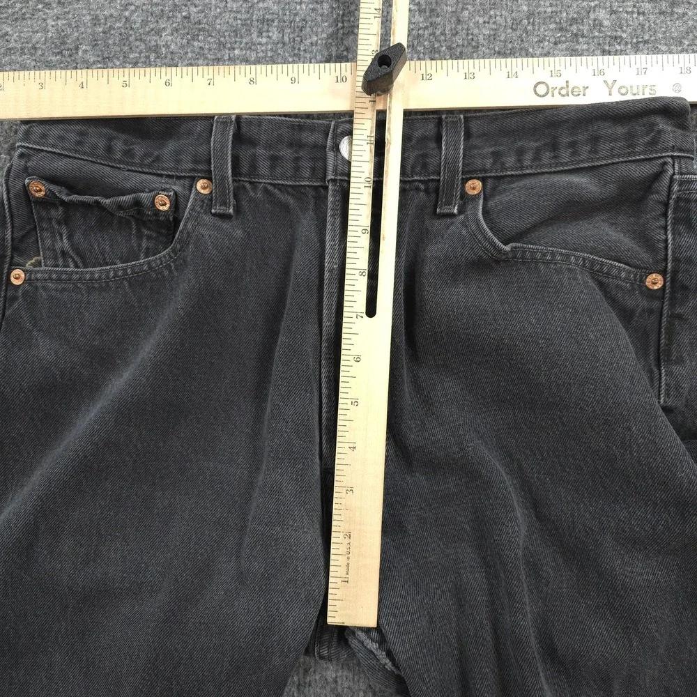 Vintage Levis 501 Jeans Mens 32x34 Black Denim Button Fly Red Tab Work USA Y2K